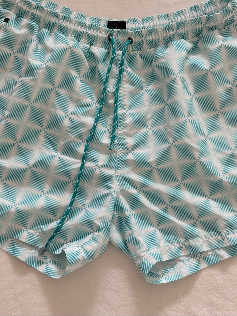 Hugo Boss Striped Swim Shorts - Teal & White